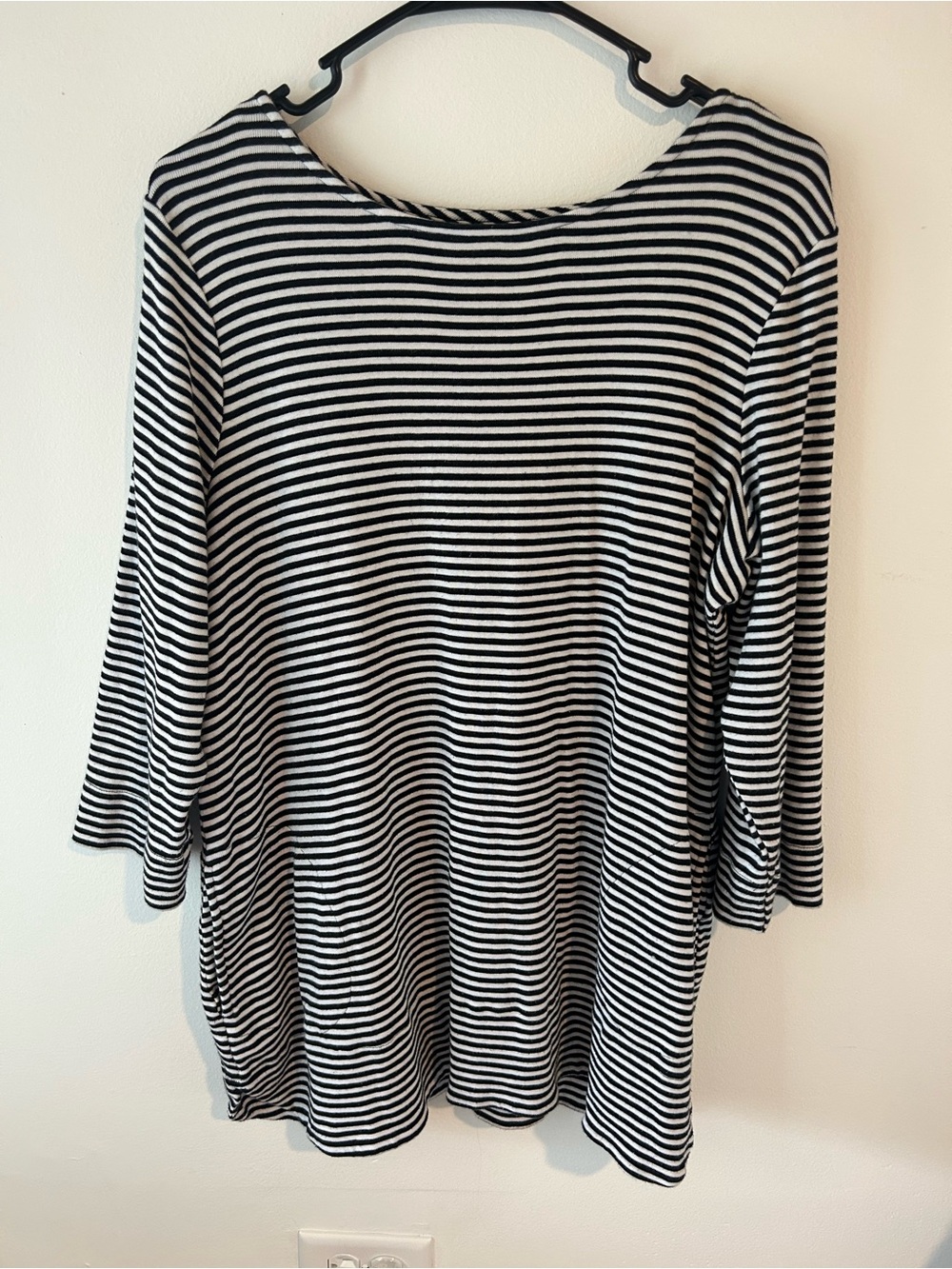 Chicos Women's Black & White Striped Top